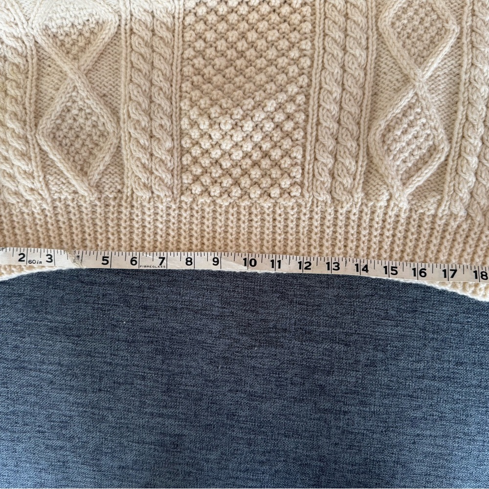 Irish Aran Handknit Wool Ivory Sweater for Men - Picture 6 of 11